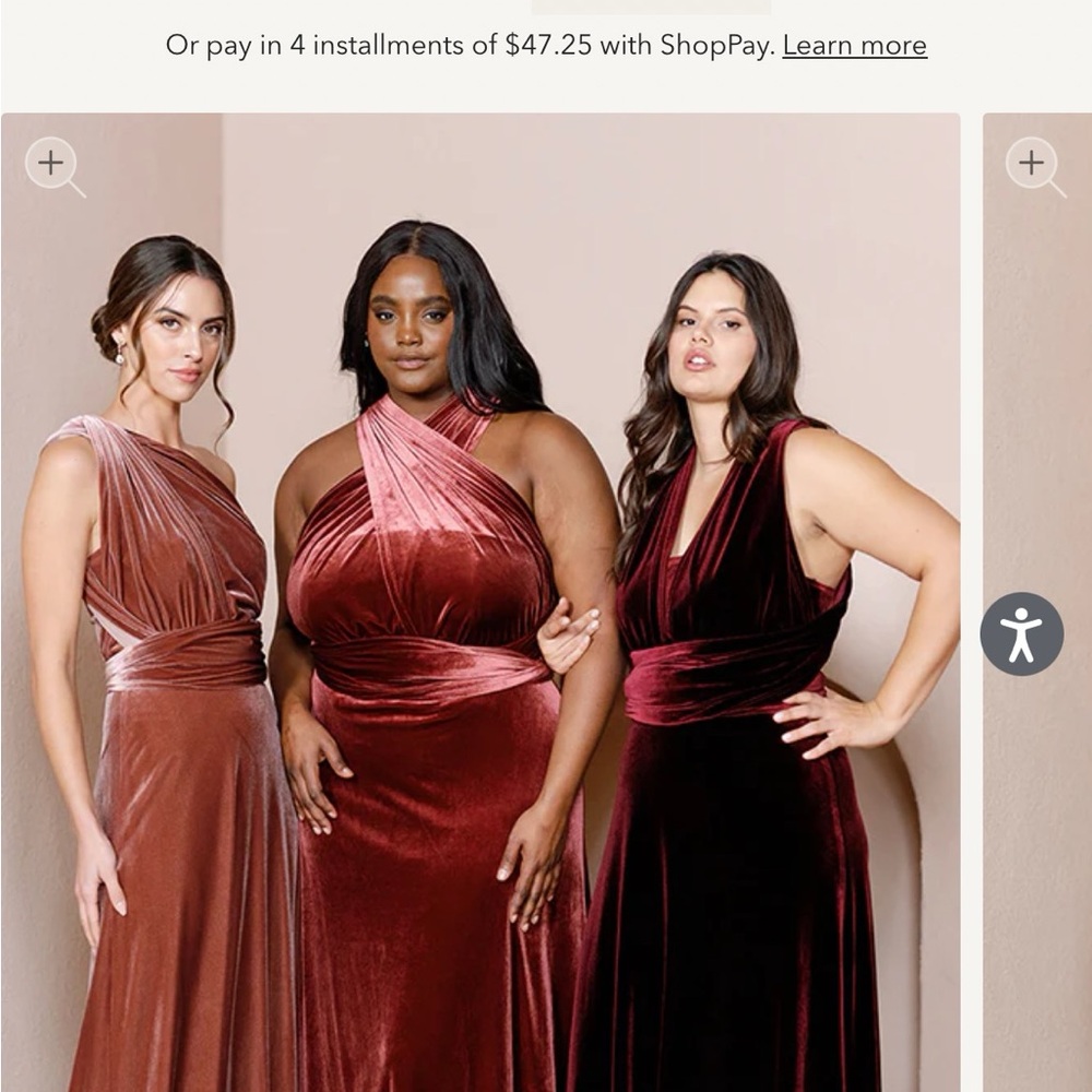 Revelry velvet bridesmaid dress 2XL